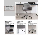 Velvet Office Chair Home Armchair Modern Desk Chair Swivel Adjustable Chair Grey