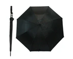 Black 122cm Golf Umbrella Large Automatic Open Waterproof Easy Carry - Black