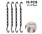 10pcs Magic Hangers Space Saving Clothes Hangers Organizer Smart Closet Space Saver with Sturdy Plastic for Heavy Clothes 41.5*5cm