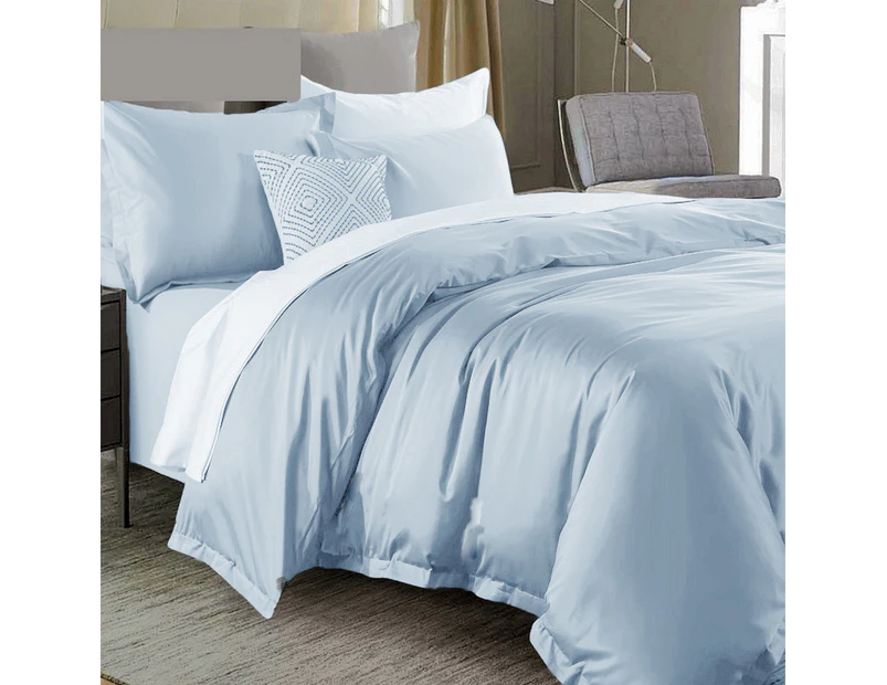 1200TC Egyptian Cotton Single Bed Sheet Set - Blue