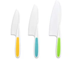 3 Piece Nylon Knives for Kids Kid Safe Knives for Cooking & Cutting Kitchen Lettuce & Salad Knives Kids Serrated Knife In 3 Sizes & Colors Plastic Knifes