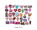35Pcs Computer Decals DIY Creative Waterproof Exquisite Cartoon Self-adhesive PVC Feminism Theme Luggage Stickers for Skateboard-Mix Color