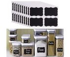 40Pcs Reusable PVC Blackboard Sticker Kitchen Bottle Jar Can Label Tag Decal-40pcs