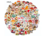 50Pcs Mushroom Stickers Adorable Easy to Stick Adhesive Versatile Cute Laptop Skateboard Sticker for Scrapbook -Mix Color