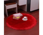 30/35/40/45cm Round Plain Fluffy Rug Pad Carpet Bedroom Mat Cover Home Decor-Lighe Blue 45cm
