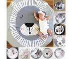 90cm Cotton Panda Deer Round Baby Infant Play Crawling Mat Carpet Rug Room Decor-Butterfly