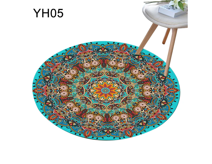 80x80cm Round Mandala Area Rug Floor Carpet Cushion Bedroom Living Room Decor-YH05
