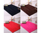 Candy Color Soft Anti-Skid Carpet Flokati Shaggy Rug Living Bedroom Floor Mat-Black 80cm by 160cm