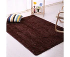 Candy Color Soft Anti-Skid Carpet Flokati Shaggy Rug Living Bedroom Floor Mat-Black 80cm by 160cm