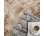 Carpet Soft Water-Absorption Thick Texture Modern Living Room Fluffy Large Crawling Mat Rugs for Home-Khaki 80*160cm