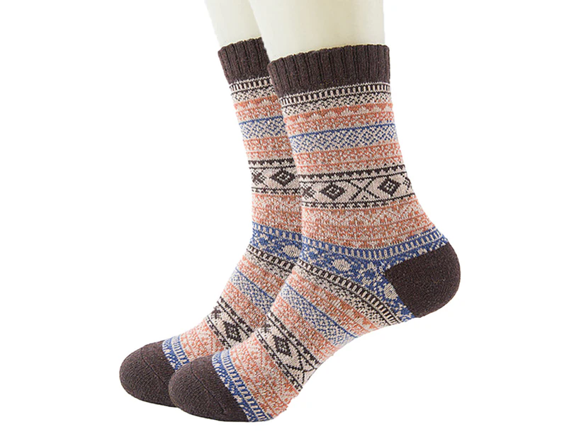 Women's heavy knit wool thermal socks Women's leisure socks -coffee - Coffee