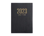 Schedule Book Multifunctional Efficiency Manual Smooth Writing Portable 2023 A5 Daily Weekly Agenda Planner Notebook School Supplies-Black