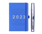 Schedule Book Multifunctional Efficiency Manual Time Management 2023 A5 English Version Agenda Planner Notebook Office Supplies-Blue