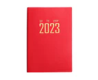 Schedule Book Multifunctional Time Management Efficiency Manual 2023 A5 Daily Weekly Agenda Planner Notebook Office Supplies-A5 Red