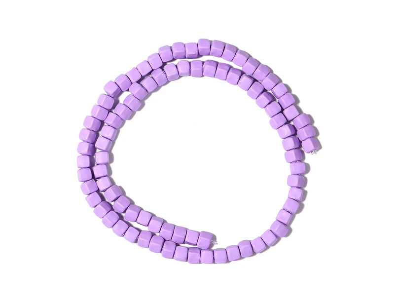 Irregular Square Soft Clay Natural Girls Bracelet Candy Color Jewelry Making Scattered Beads Strand Jewelry Accessories - Purple