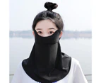 Face Veil Quick Dry Comfortable Breathable Anti-deformed Sun Protection Anti-UV Cycling Face Cover for Cycling - Black