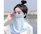 Face Veil Quick Dry Comfortable Breathable Anti-deformed Sun Protection Anti-UV Cycling Face Cover for Cycling - Blue