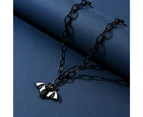 Halloween Necklace Punk Gothic Thick Chain Decorative Adjustable Trick Treats Gift Geometric Halloween Bat Pendant Choker Necklace Fashion Jewelry - Black