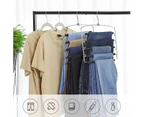 Trouser Hanger, Set of 3 Multi-Tier Metal Hangers, Space Saving, Stable with Non-Slip Bars, Swivel for Jeans, Trousers, Ties, Belts