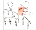 Fashion Easy 3 Pack Stainless Steel Laundry Drying Rack Clothes Hanger with 10 Clips for Drying Socks,Drying Towels, Diapers, Bras, Baby Clothes,Underwear