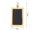 Necklace Pendant Multipurpose Gold-plated Rectangular Geometric Reusable Decorative Stainless Steel Classic Abalone Shell DIY Charm Jewelry Craft Making - Black