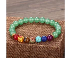 Prayer Bracelet Colors Stitching Artificial Stone Women Men Chakra Bracelets Healing Wrist Chain for Everyday Wear - Green