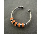 Open Ring Adjustable Fine Workmanship Anxiety Relief with Enamel Bead Opening Decoration Accessory Unisex Stacking Spinning Ring for Daily Wear - Orange