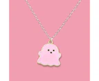 Pendant Necklace Festive Geometric Electroplating All Match Men Women Cute Cartoon Ghost Clavicle Chain Decoration Gift for Halloween - Pink