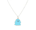 Pendant Necklace Festive Geometric Electroplating All Match Men Women Cute Cartoon Ghost Clavicle Chain Decoration Gift for Halloween - Blue