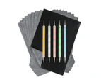 100Pcs Reusable A4 Size Graphite Carbon Papers Thin Art Painting Set with Pens-Black