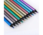12x Metallic Non-Toxic Colored Drawing Pencils 12 Color Drawing Sketching Pencil