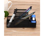 Iron Mesh Home Office Pen Pencils Holder Desk Stationery Storage Organizer Box-Hot Pink