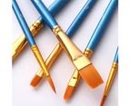 10Pcs Watercolor Gouache Painting Brushes Soft Nylon Hair Pens Art Supplies-Blue