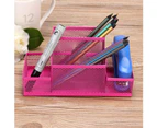 Iron Mesh Home Office Pen Pencils Holder Desk Stationery Storage Organizer Box-Black