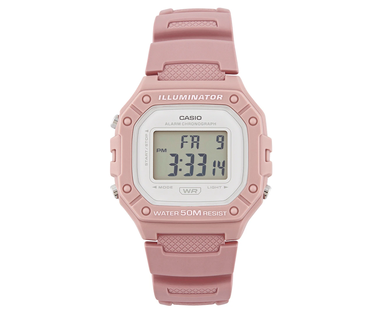 Casio Light Pink Women's 50m Digital Sports Watch W 218HC 4A