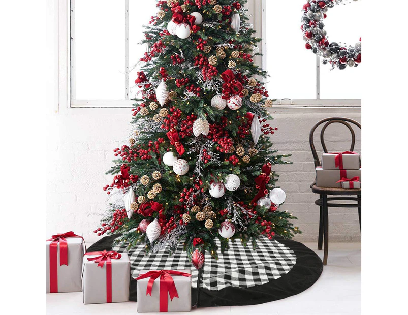 120cm Large Christmas Tree Skirt, Red Christmas Tree Skirt, Xmas Tree Skirt for Indoor Holiday Party, Christmas Tree Decoration A12