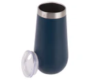 Oasis 180mL Double Wall Insulated Champagne Flute w/ Lid - Matte Navy