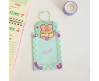 aerkesd Card Holder with Keychains Support Cartoon Plastic Idol Photo Storage Card Protector for Girls -Green