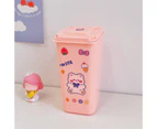 aerkesd Pencil Holder Large Capacity Stationery Storage Cartoon Trash Can Shape Desktop Organizer with Cover for Dormitory-Pink