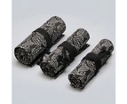 aerkesd Student Multi-Holes Large Capacity Leaves Printed Canvas Rolled Pen Storage Bag-72Holes
