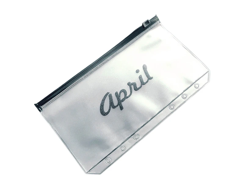 aerkesd Zipper Bag Multifunctional 6 Holes Bills Storage Transparent PVC A6 Document Storage Holder School Supplies-D