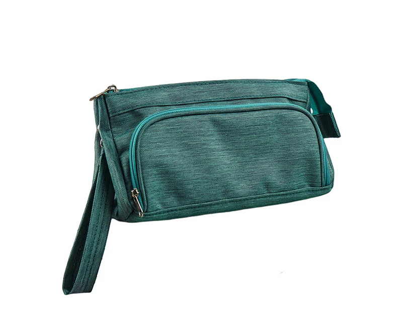 aerkesd Student Stationery Bag Metal Zipper Large Capacity Pen Bag Makeup Cosmetics Storage Bag for School-Green