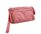 aerkesd Student Stationery Bag Metal Zipper Large Capacity Pen Bag Makeup Cosmetics Storage Bag for School-Pink
