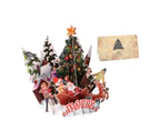 Creative Greeting Card Colorful Folding Exquisite Christmas Tree Pattern Gift Portable Paper Carving Design Party Supplies