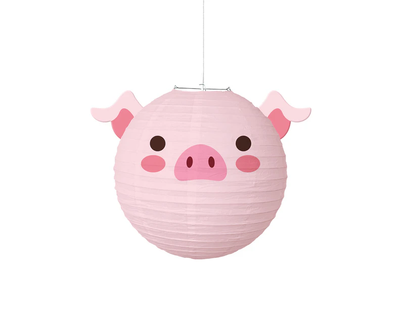 Animal Lantern Cute Cartoon Decorative Lovely Atmosphere Props Paper Woodland Animal Head Lantern for Festival - Little Pig