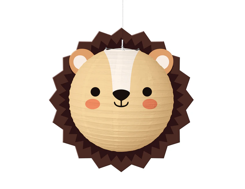 Animal Lantern Cute Cartoon Decorative Lovely Atmosphere Props Paper Woodland Animal Head Lantern for Festival - Lion