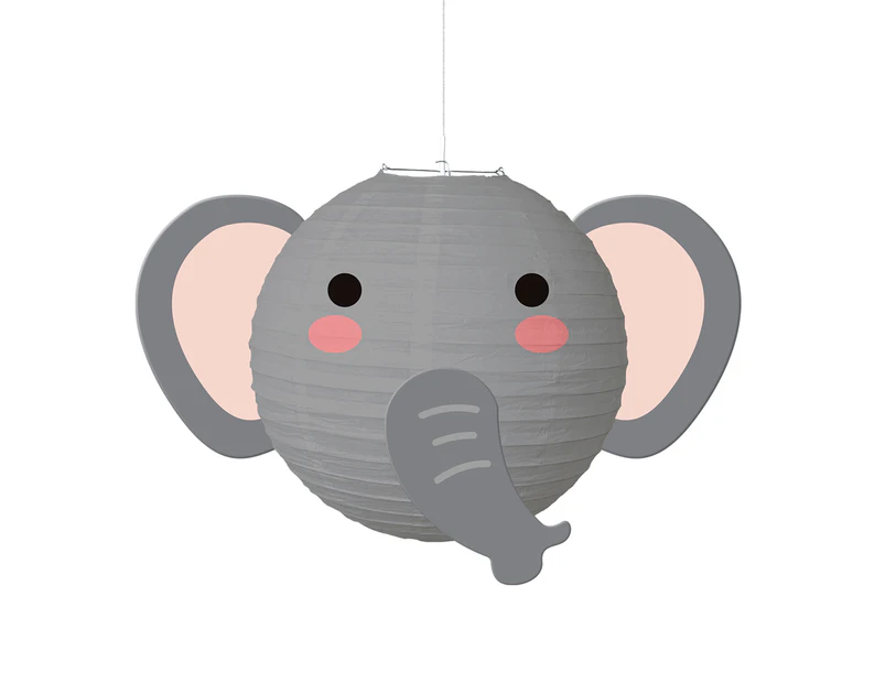 Animal Lantern Cute Cartoon Decorative Lovely Atmosphere Props Paper Woodland Animal Head Lantern for Festival - Elephant