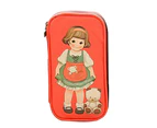 aerkesd Pouch Box Cartoon Multifunction Doll Girl Pattern Women Makeup Bag for Work-Red