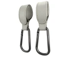 2Pcs Pram Hook Baby Kids Stroller Hooks Adjustable Shopping Bag Clip Carrier Pushchair Hanger-Grey