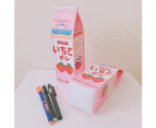 aerkesd Cute Milk Box Strawberry Pen Box Pencil Pouch Students School Stationery Bag-Pink Strawberry
